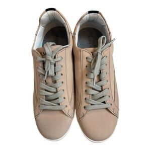 Sans Matin Beige Leather Low Top Sneakers Size 36